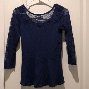 Express peplum lace blouse